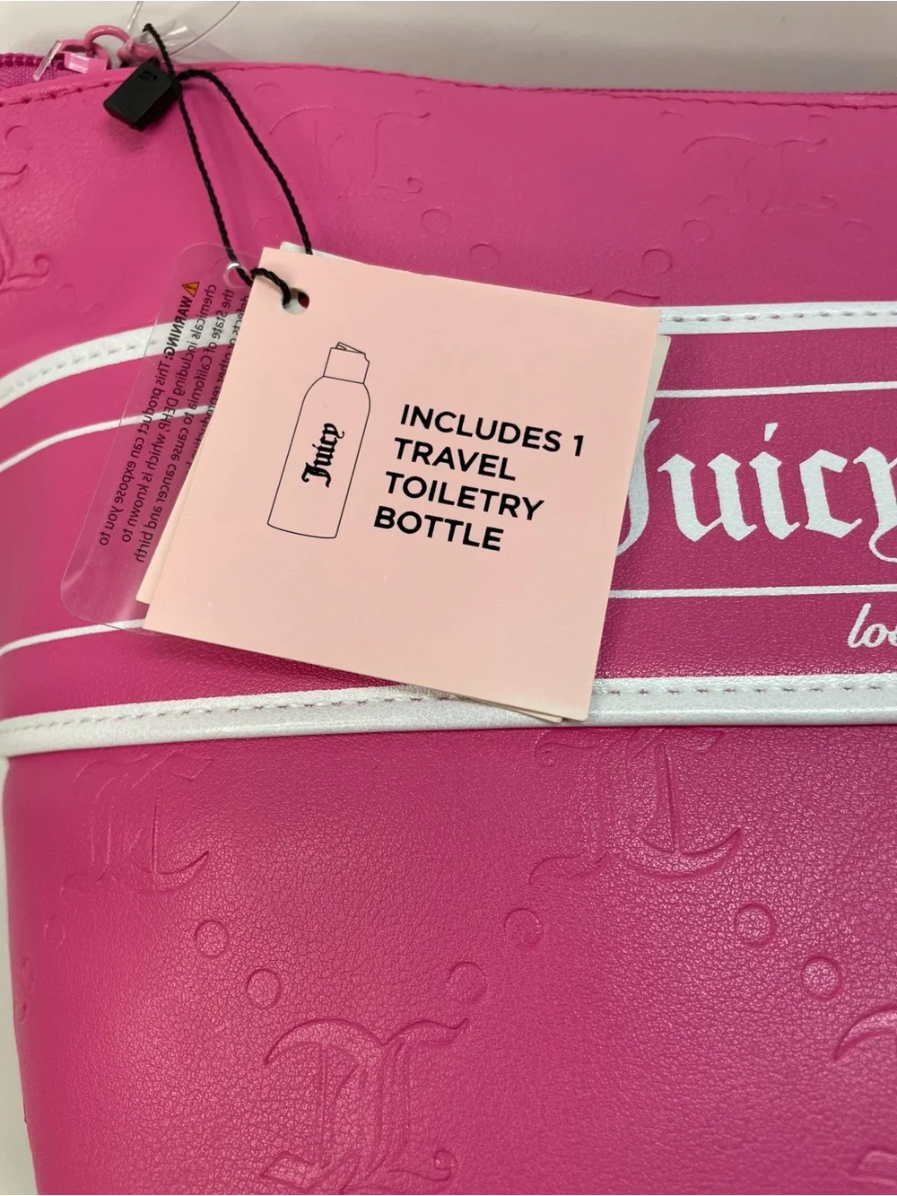 Juicy Couture Pink Lip Gloss Set with Matching Pink Makeup Bag 12x8